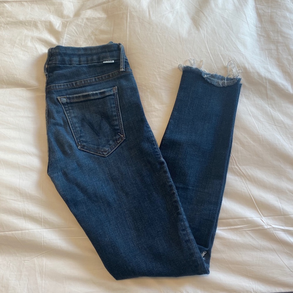 MOTHER Distressed Low Rise Jeans